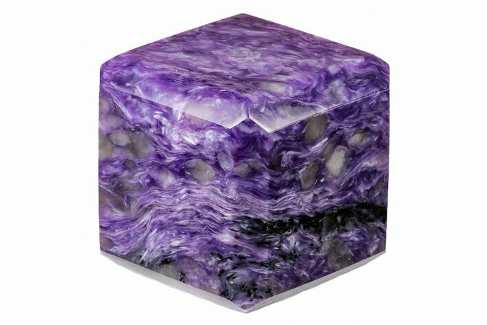 Polished Purple Charoite Cube - Siberia #194231